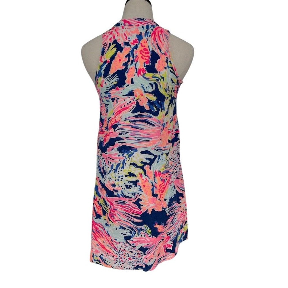 Lilly Pulitzer XS Anne Trapeze Dress Blue Indigo Sunken Treasure - Picture 5 of 8